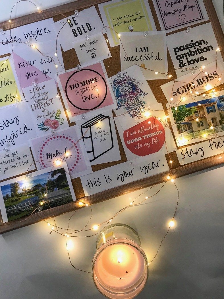 Vision board dall'alto